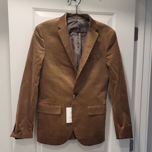 H&M Slim Fit Velvet Blazer Brown